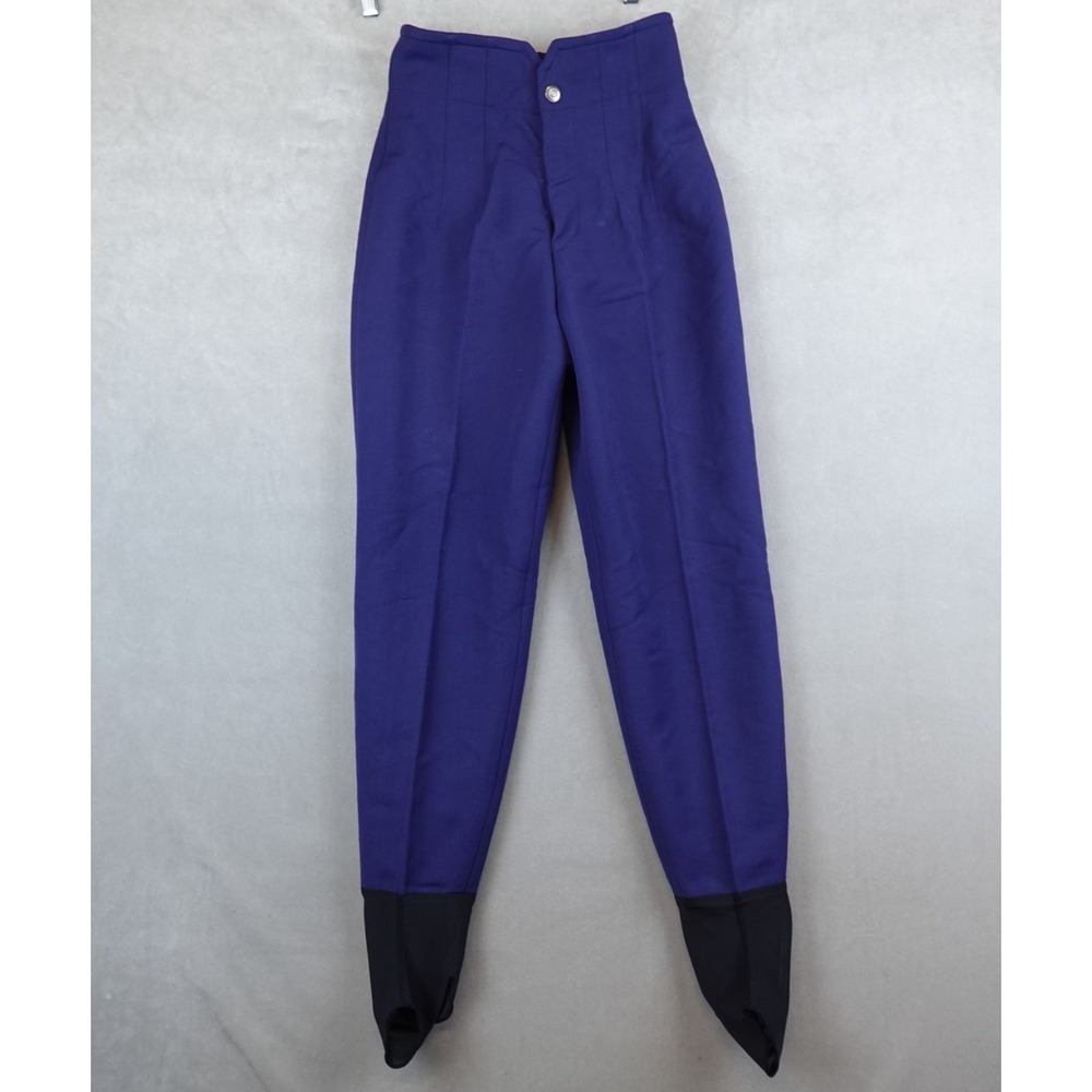 Vintage Bogner Ski Snow Pants Navy Stirrup Winter Sport Womens Size 6 Wool Blend